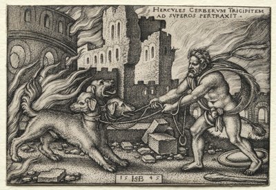 The Labors of Hercules: Hercules Dragging Cerberus from the Underworld, 1545 by Hans Sebald Beham