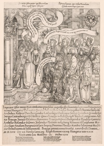 Maximilian Presented by His Patron Saints to the Almighty, 1519 by Hans Springinklee