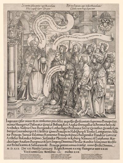 The Emperor Maximilian Presented by His Patron Saints to the Almighty by Hans Springinklee