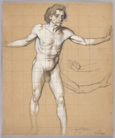 Male Nude - Study for the Figure of Siegfried by Hans Thoma