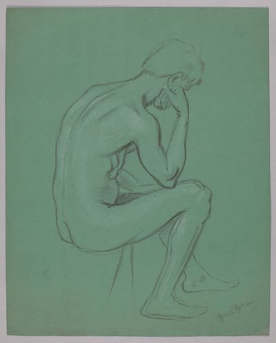 Nude of a Seated Man by Hans Thoma