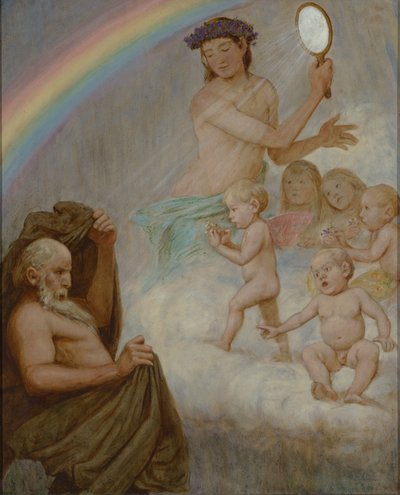 April (the Spring Goddess Blinds the Winter) by Hans Thoma