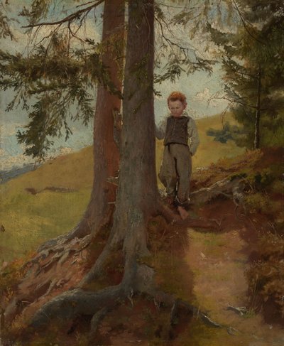 Peasant Boy at the Edge of the Forest by Hans Thoma