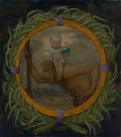 Saint Christopher in the Reed Wreath by Hans Thoma