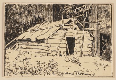 Drawing for the Primer: Hut by Hans Thoma