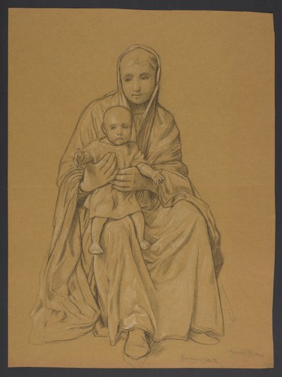 Mary with Jesus on Her Lap by Hans Thoma