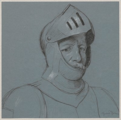 Bust of a Knight in Armor by Hans Thoma