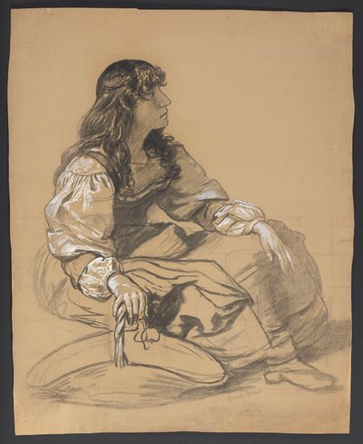 Study of a Young Italian Woman by Hans Thoma