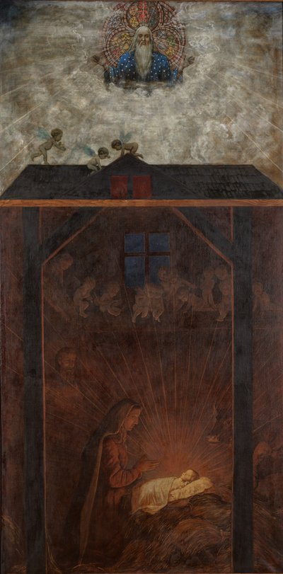 Christmas Triptych: Adoration of the Child by Hans Thoma