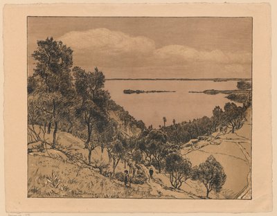 View of Lake Garda from the Vicinity of Gardone Riviera, Lombardy by Hans Thoma