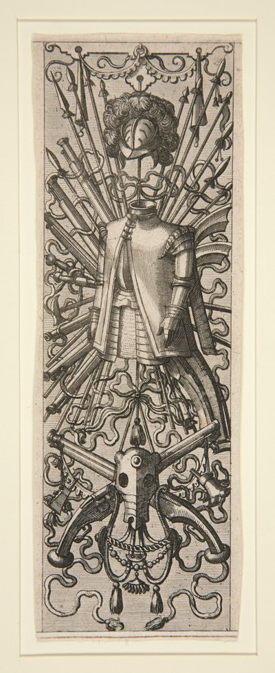 One Sheet from a Set of 16 Panel Decorations and Friezes with Trophies by Hans Vredeman de Vries