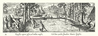 Catching Fish in a Pond by Hans after Bol