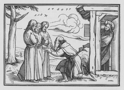 Abraham Entertaineth Three Angels, Genesis XVIII, 2 by Hans after Holbein the Younger
