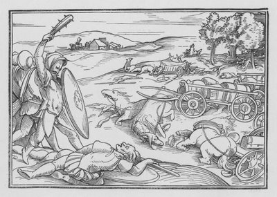 David Smites Hadadezer and the Syrians by Hans after Holbein the Younger