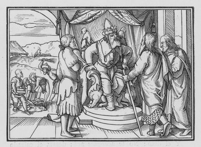 Pharaoh Chides Moses and Aaron for Their Message by Hans after Holbein the Younger