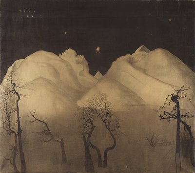 Winter Night in the Mountains (study) by Harald Oscar Sohlberg