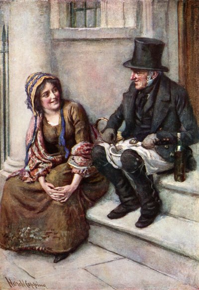 Trotty Veck and His Daughter Meg by Harold Copping
