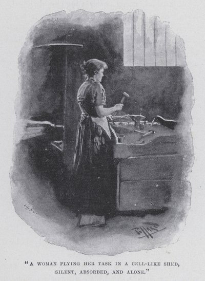 A Woman Plying Her Task in a Cell-like Shed, Silent, Absorbed, and Alone by Harold Hume Piffard