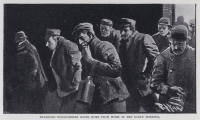 Bradford Woolcombers going home from work in the early morning by Harold Hume Piffard