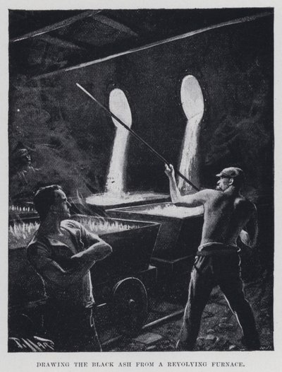 Drawing the Black Ash from a Revolving Furnace by Harold Hume Piffard