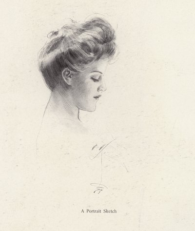 Portrait of a woman in profile by Harrison Fisher