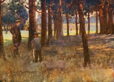 Golf Courses: Mildenhall, the result of a bad slice at the sixth by Harry (1878 1950) Rountree