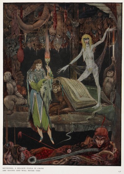Methinks, a million fools in choir, are raving and will never tire by Harry Clarke
