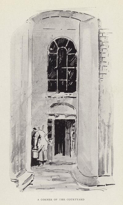 A corner of the courtyard by Harry Furniss