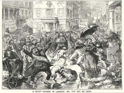 Punch Cartoon: A Quiet Sunday in London; or, the Day of Rest by Harry Furniss