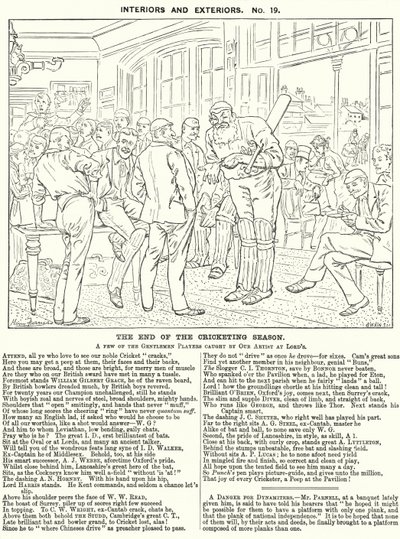 Punch cartoon: The End of the Cricket Season - scene in the pavilion at Lord