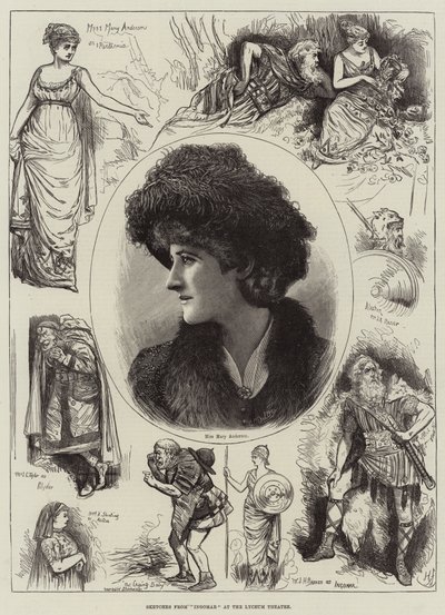 Sketches from Ingomar at the Lyceum Theatre by Harry Furniss
