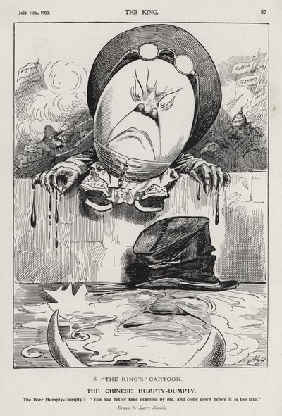 The Chinese Humpty Dumpty, cartoon on the Boxer Rebellion and the Boer War by Harry Furniss