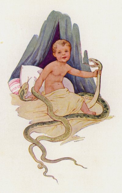 The Baby Hercules Strangling the Snakes by Harry George Theaker