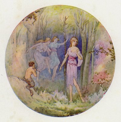 The wood nymphs who danced in the sunlight and the moonlight by Harry George Theaker