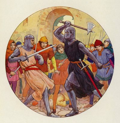 Three times Isambart thrust, and three times the thrust went wide by Harry George Theaker