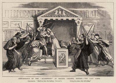 Performance of the Agamemnon at Balliol College, Oxford, the Last Scene by Harry Hamilton Johnston