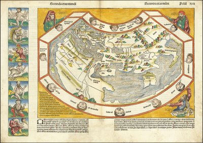 1493 map of the world - Secunda etas mundi by Hartmann Schedel