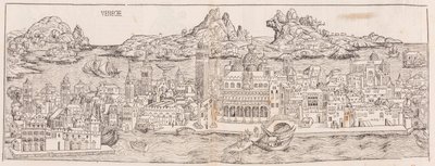 1930 Reprint of the View of Venice from the Nuremberg Chronicle (Cropped) by Hartmann Schedel