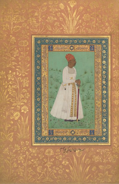 Portrait of Jadun Rai Deccani, Folio from the Shah Jahan Album by Hashim