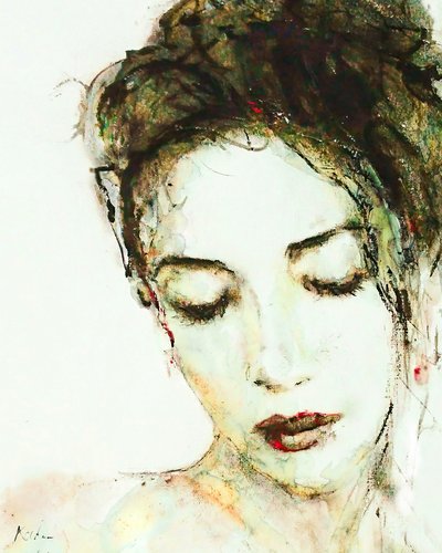 Lady with Downcast Look by Hein Kocken