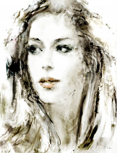 Thoughtful Woman Portrait by Hein Kocken