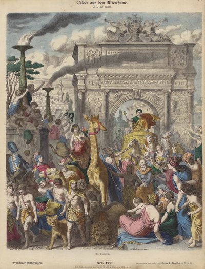 A Roman Triumph (Coloured Engraving) by Heinrich Leutemann
