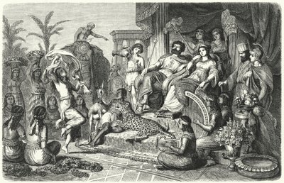 Court Scene from One of the Hellenistic Kingdoms that the Empire of Alexander the Great was Divided Into After His Death (engraving) by Heinrich Leutemann