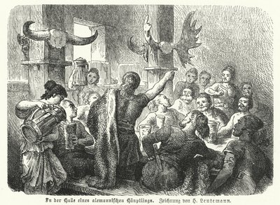 Feasting in the Hall of a Germanic Chieftain by Heinrich Leutemann