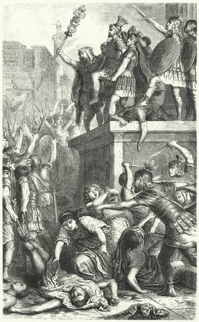 Insurrection by the Praetorian Guard in Ancient Rome by Heinrich Leutemann