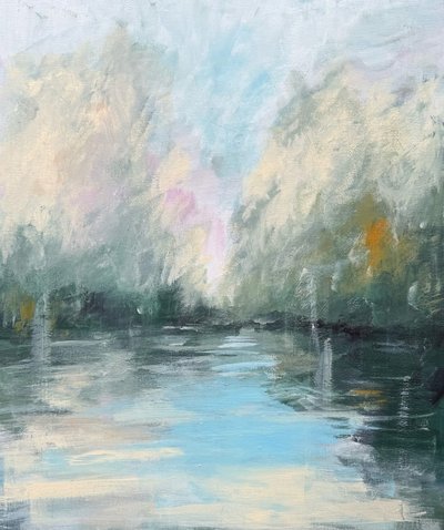 Misty River Reflection by Helena Ryhle