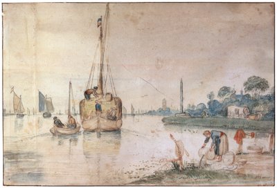 A Barge with Hay by Hendrick Avercamp