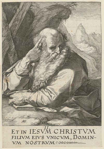 Andrew, Plate 2 from the series "Christ, the Twelve Apostles and Paul" by Hendrick Goltzius