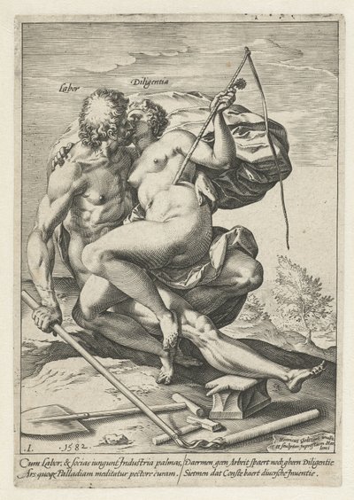 Labor and Diligence (The Reward of Labor, Diligence, Practice, and Art series) by Hendrick Goltzius