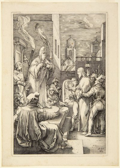 Christ before Caiaphas by Hendrick Goltzius